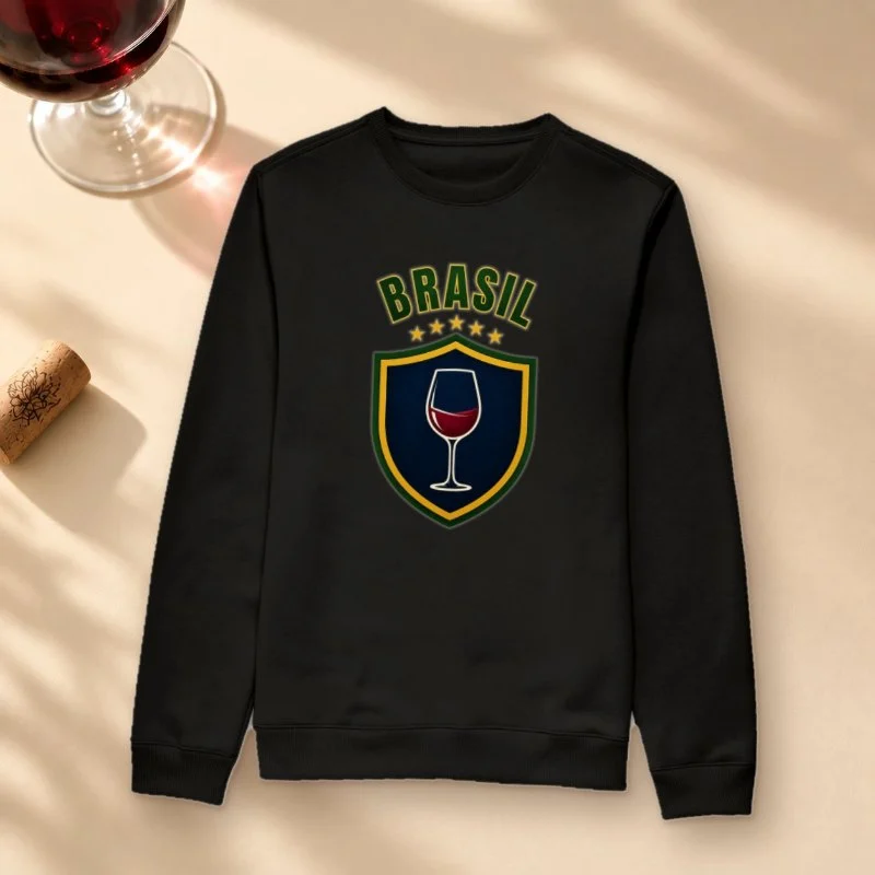 Moletom Brasil & Vinho – Escudo - Suéter Moletom