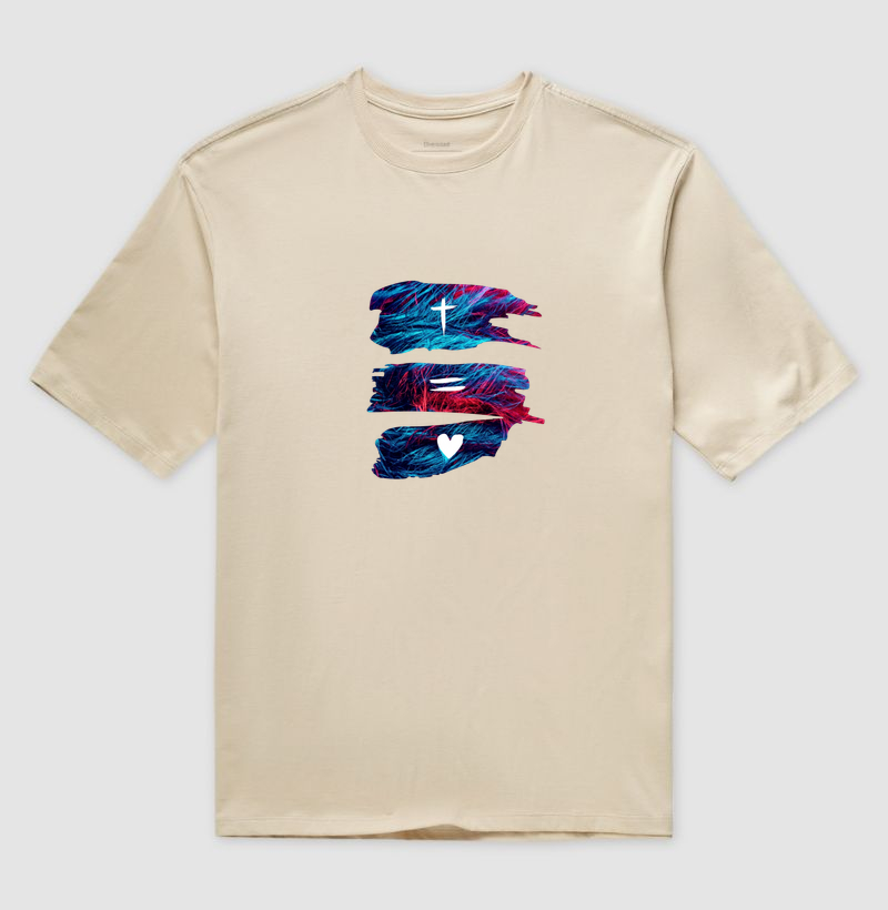 Camiseta Oversized Cruz = Amor
