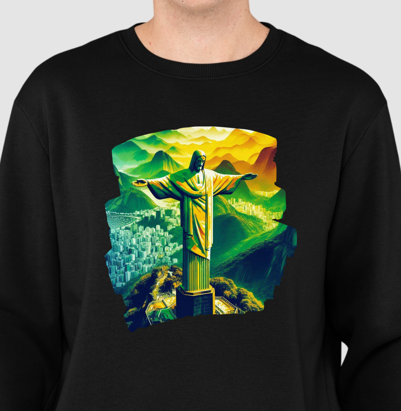 Moletom sem gorro "Cristo Redentor"