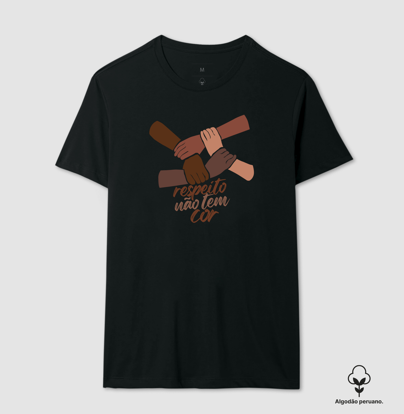 Camiseta Respeito Não Tem Cor - Camiseta Algodão Peruano