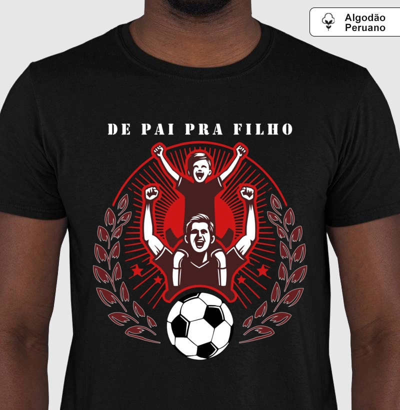 Camiseta De Pai Pra Filho Algodão Peruano - Vermelho
