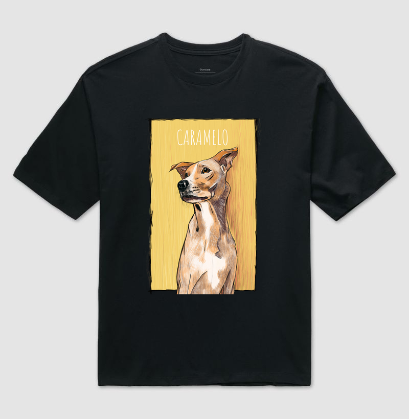 Camiseta Oversized O cachorro Caramelo