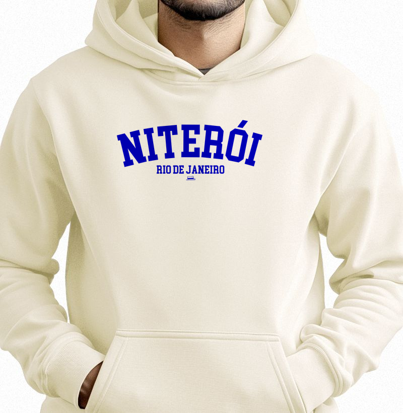 Niterói - Azul e Branco - Hoodie Moletom