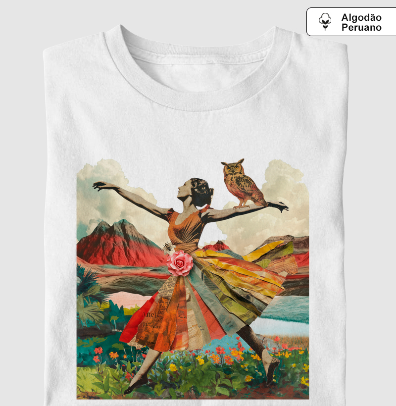 Colagens - Voo da moça Algodão Peruano