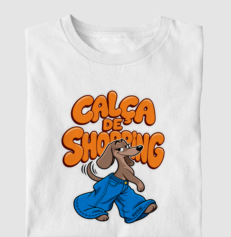 🐾 Calça de Shopping – Dachshund Edition 👖🛍️ - Camiseta Infantil