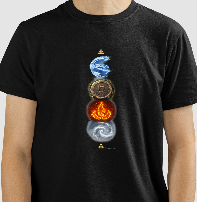 Camiseta maçonaria - Terra Fogo Ar Água HZ