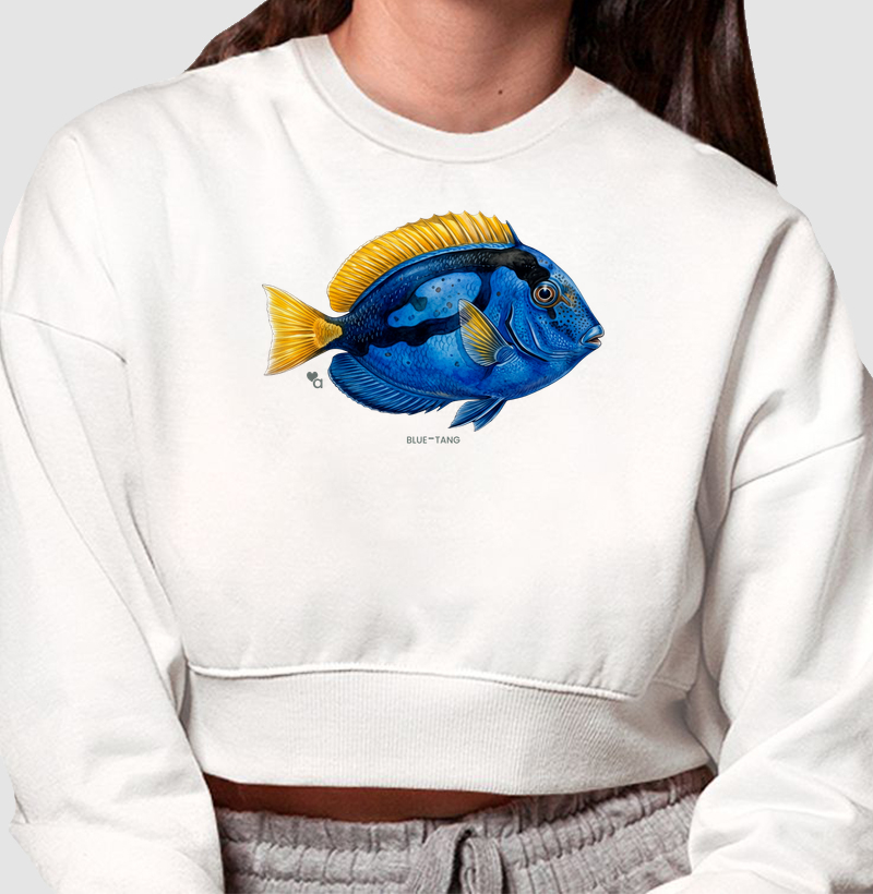 Peixes - Blue Tang - Moletom Cropped