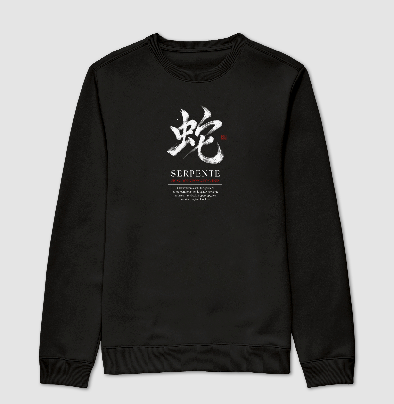 Serpente Kanji - Horóscopo Chinês - Suéter Moletom