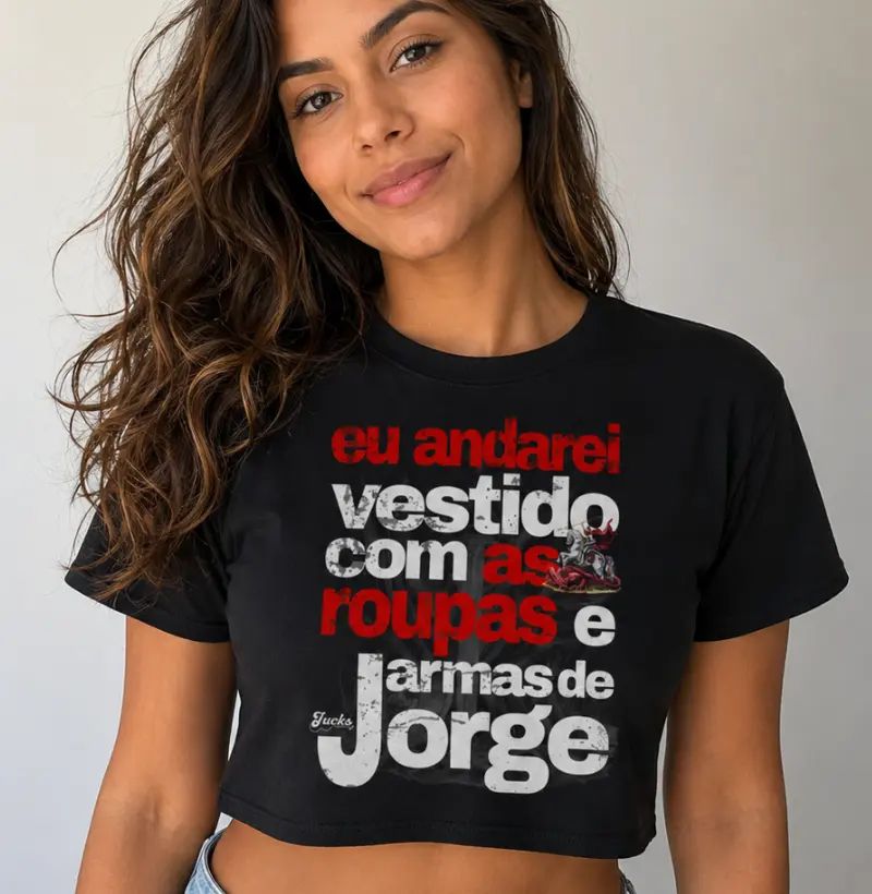 Eu andarei vestido com as roupas e armas de Jorge