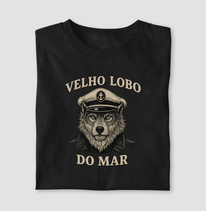 Camiseta de dia dos pais - Velho lobo do mar nova - Algodão 30.1 