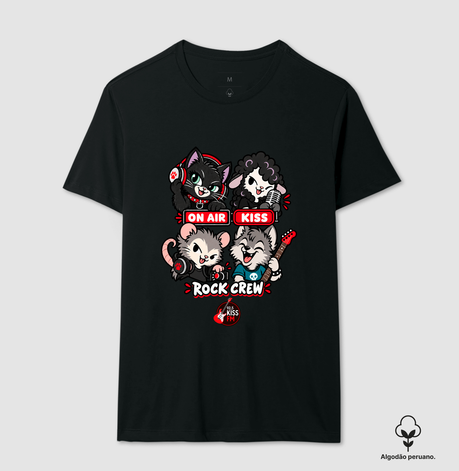 Kiss Little Rock Crew - Camiseta Algodão Peruano