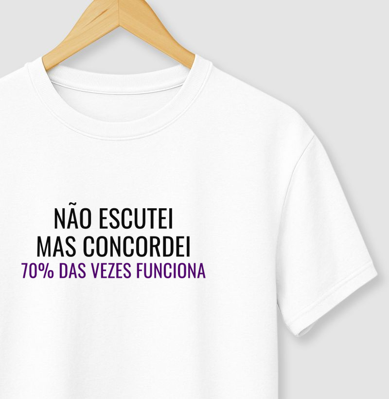 Não escutei mas concordei. 70% das vezes funciona