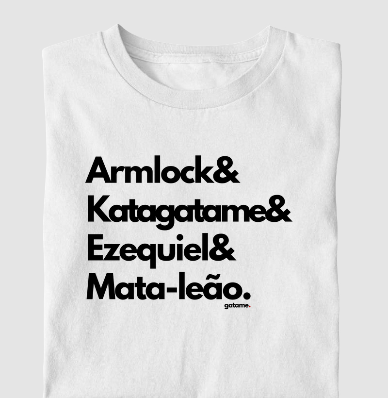 Camiseta Golpes Clássicos do Jiu-Jitsu – Armlock, Katagatame, Ezequiel e Mata-Leão