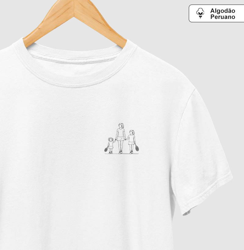 Mãe de duas meninas - Camiseta Algodão Peruano