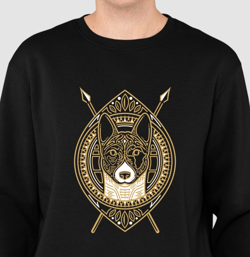 Suéter Moletom Basenji Tribal