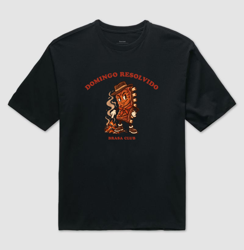 Domingo Resolvido — Brasa Club - Camiseta Oversized