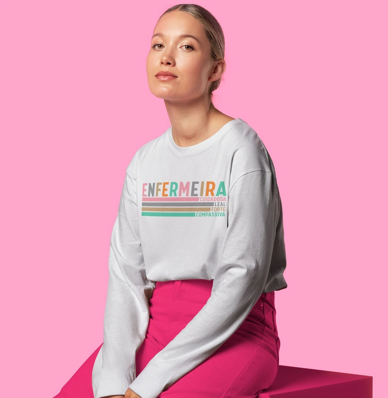 Estampa Enfermeira Cuidadosa, Leal, Forte & Compassiva