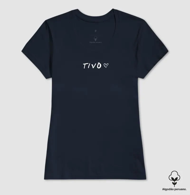 Tivó (tia-avó) com coração pequeno (algodão peruano) - Camiseta Algodão Peruano