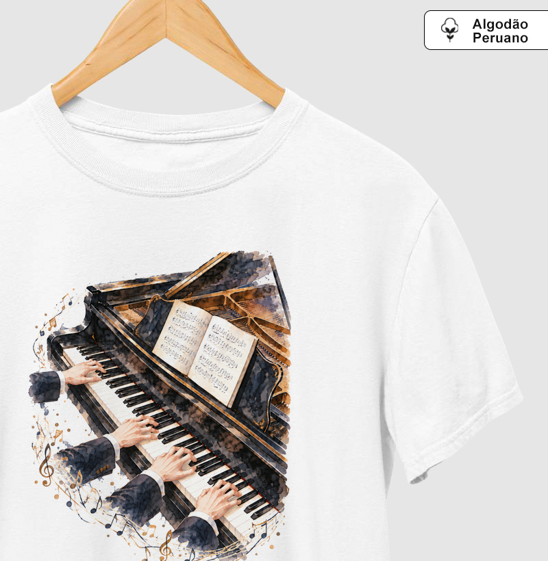 Camiseta Premium - Quatro mãos ao piano