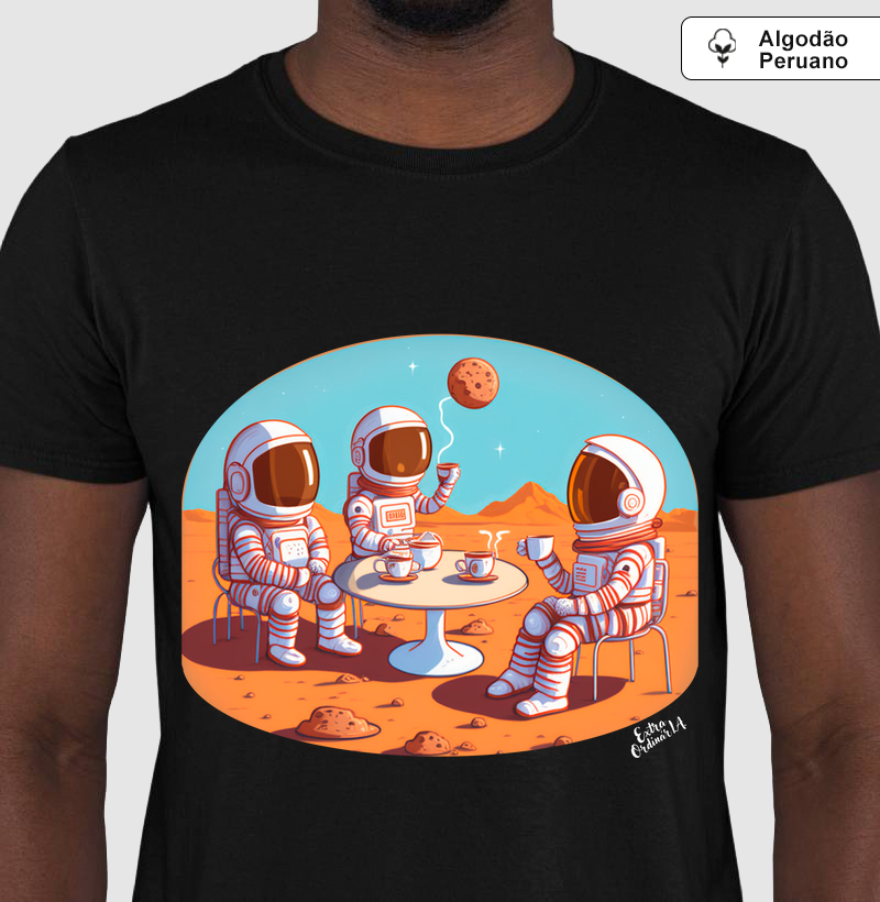 Astronautas Tomando Cafe em Marte