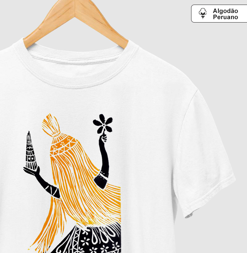 Camiseta Orixá Omolu Obaluaiê Senhor da Terra e da Cura | Xilogravura do Benedito