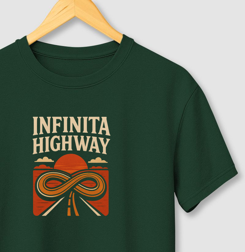 Camiseta Infinita Highway.  Coleção Música. Masculina e Feminina. Algodão Premium.. 