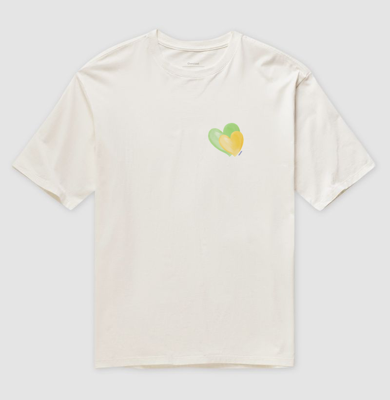 Coração verde amarelo