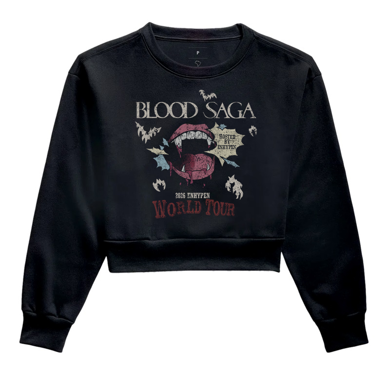 Blood Saga - Moletom Cropped Preto