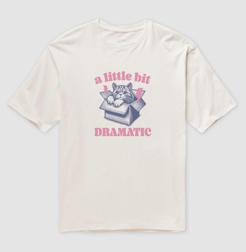 Camiseta Oversized Gato Dramático