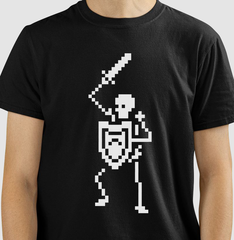 Pixel Skull Sword – Think Tee