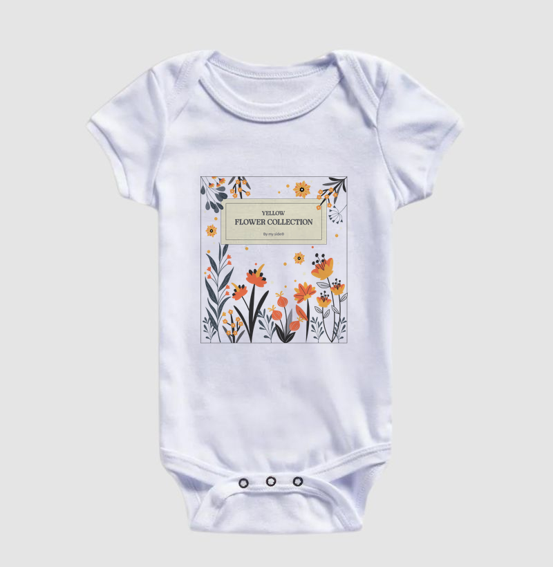 FLOR LARANJA - Body Infantil