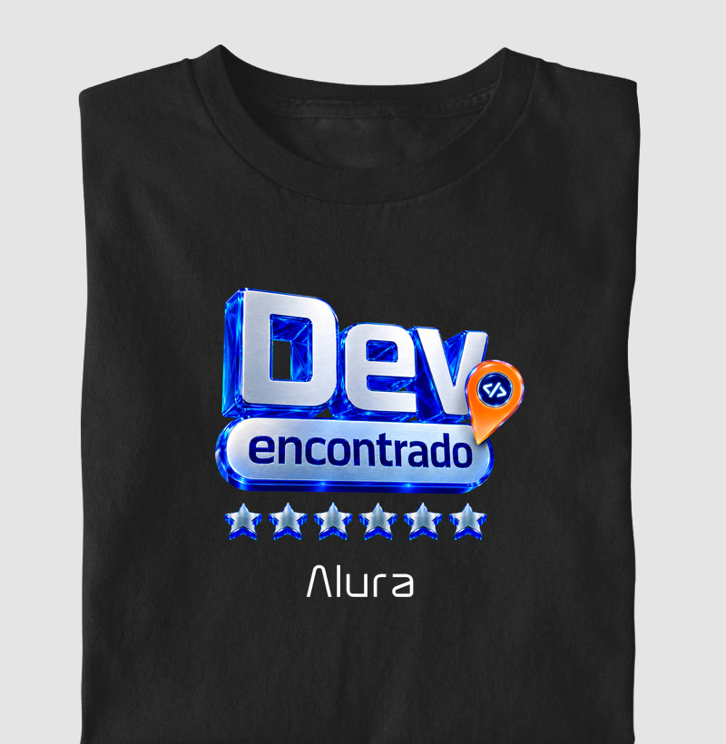Dev Encontrado | Alura + Use T.I. Black Friday - Camiseta