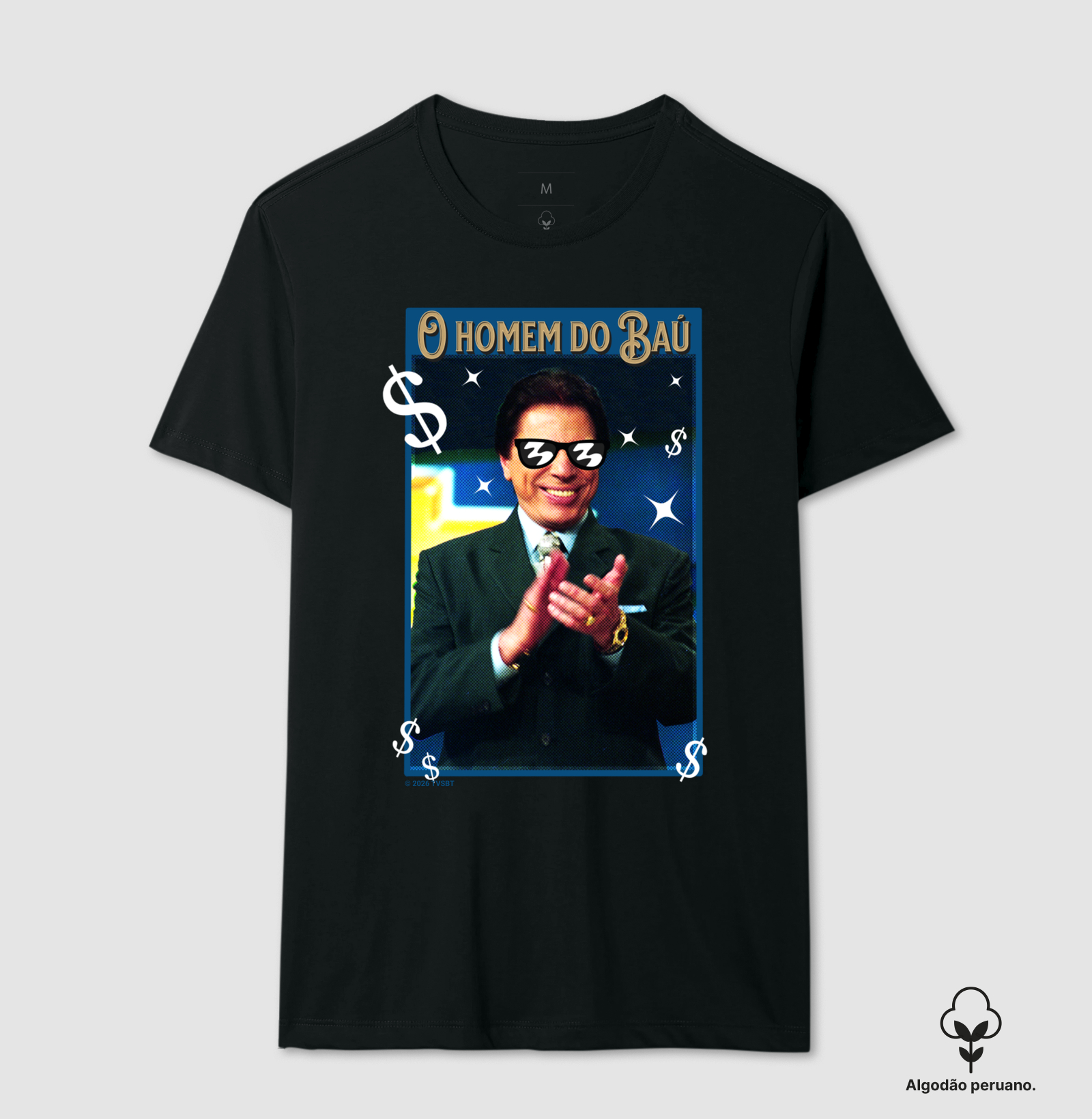 Silvio Santos - O Homem do Baú - Camiseta Algodão Peruano