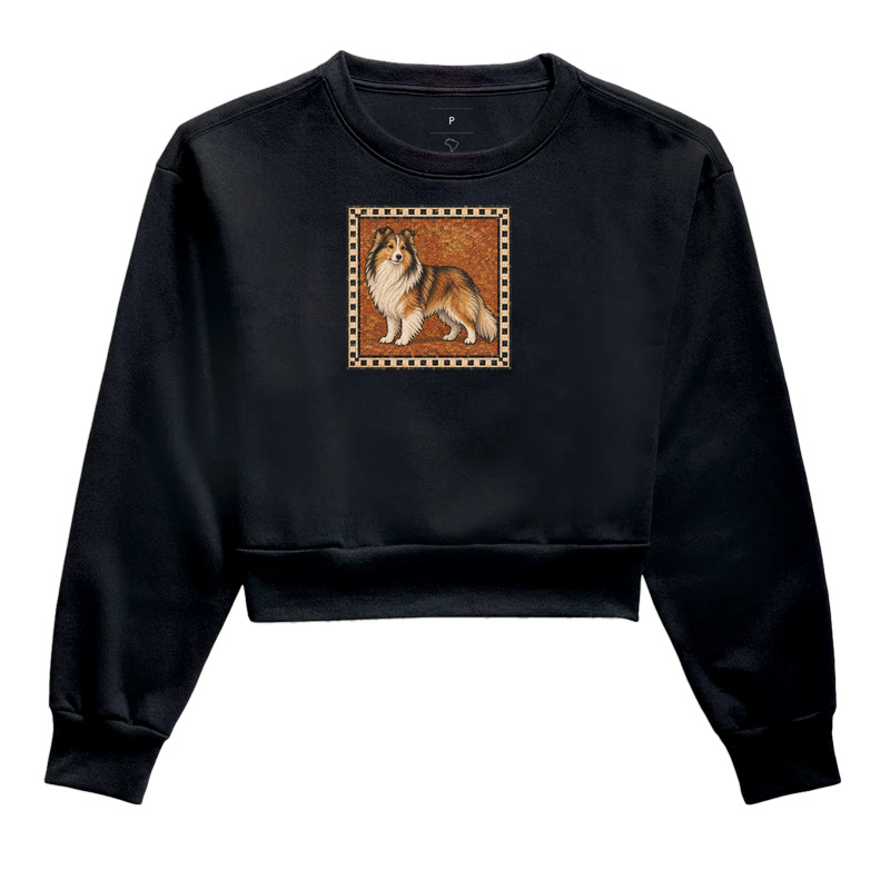 Cachorro em Mosaico - Cropped Moletom