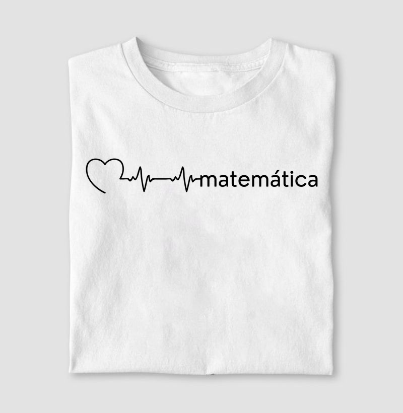 Camiseta Matemática Batimento Cardíaco - Letras Pretas