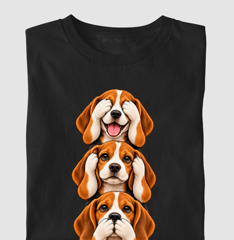 Ver, ouvir e falar versão Beagle - Camiseta Infantil