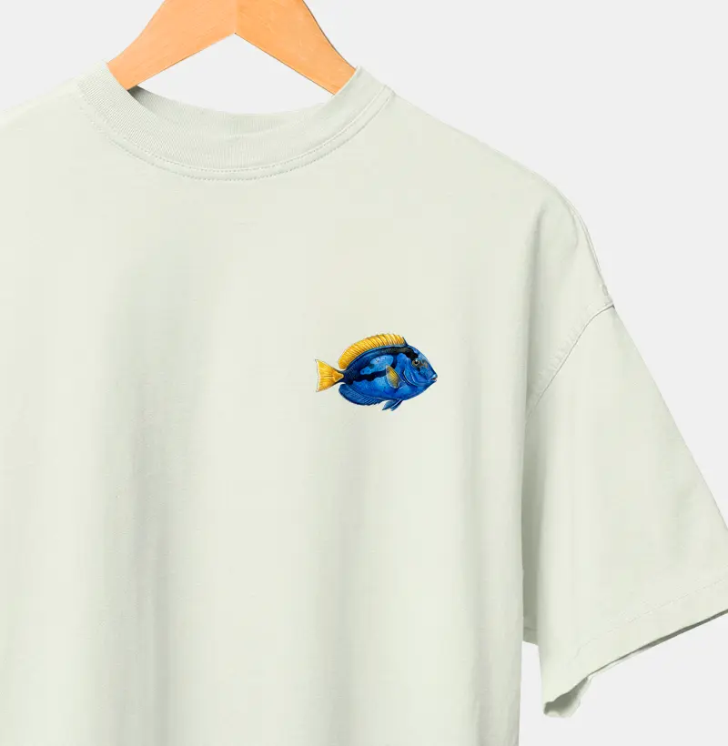 Peixes - Mini - Blue Tang - Oversized - Camiseta Oversized