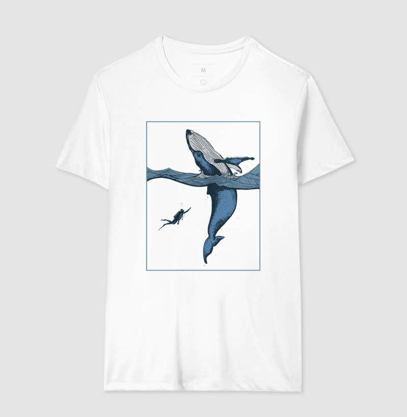 Baleia e mergulhador