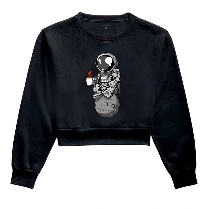 Cropped Moletom Astronauta Coffee 