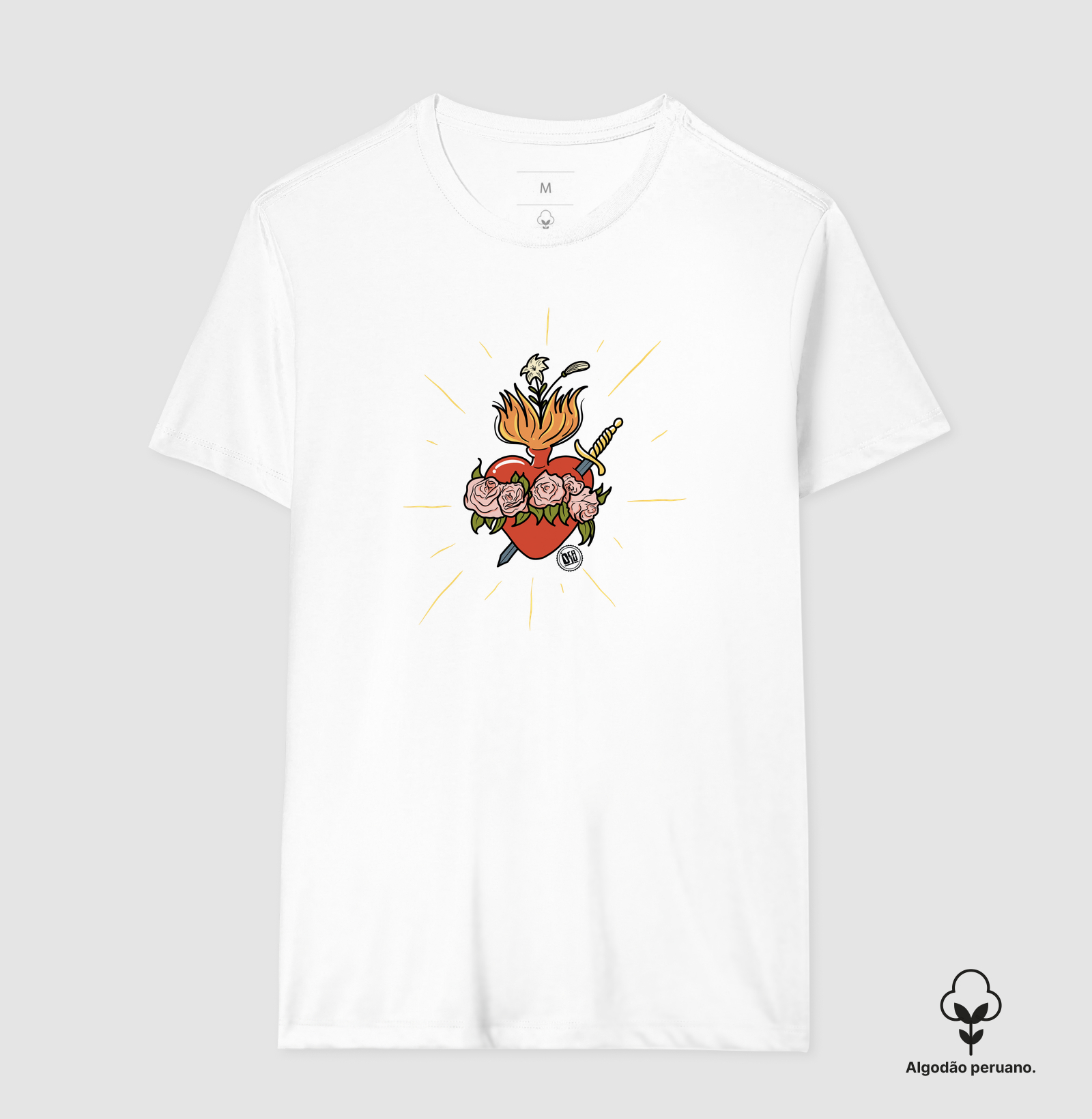 Sagrado Coração - Camiseta Algodão Peruano