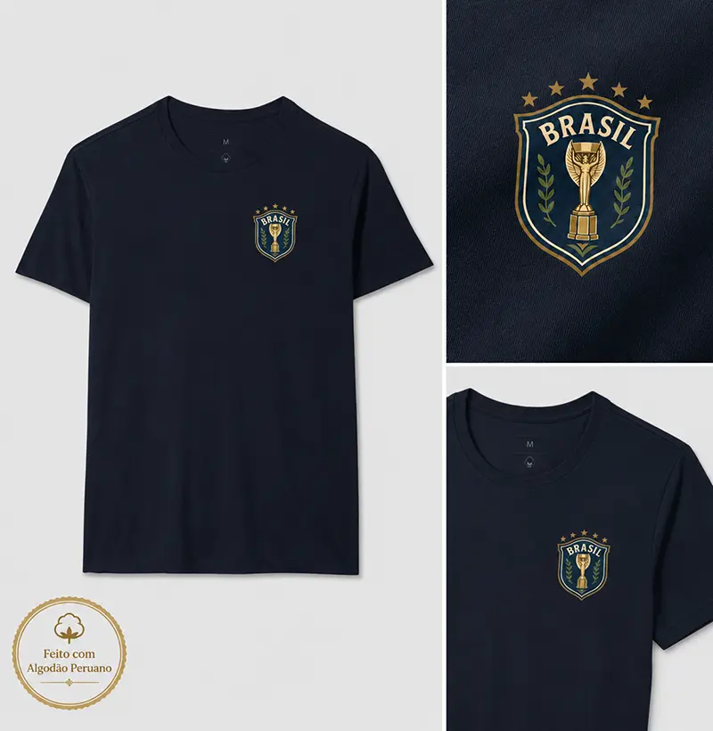 RetroBrasil Azul Marinho | Algodão Peruano