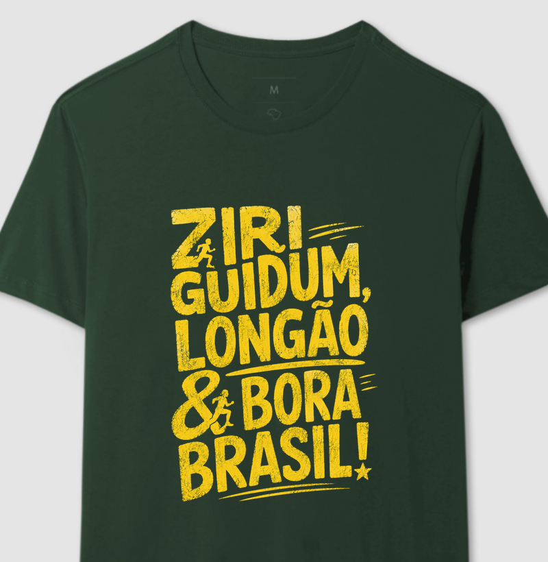 Camiseta Corrida - Ziriguidum, Longõ E Bora Brasil