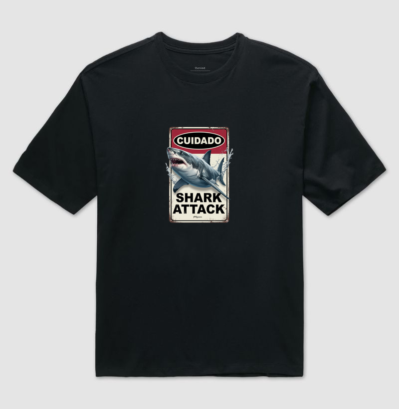 feminina de futevôlei estampa "shark attack" joga bonita