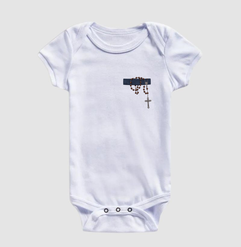Body Infantil Terço Pendurado