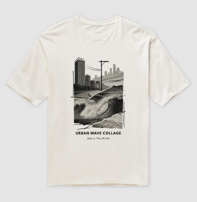 URBAN WAVE COLLAGE - Camiseta Oversized