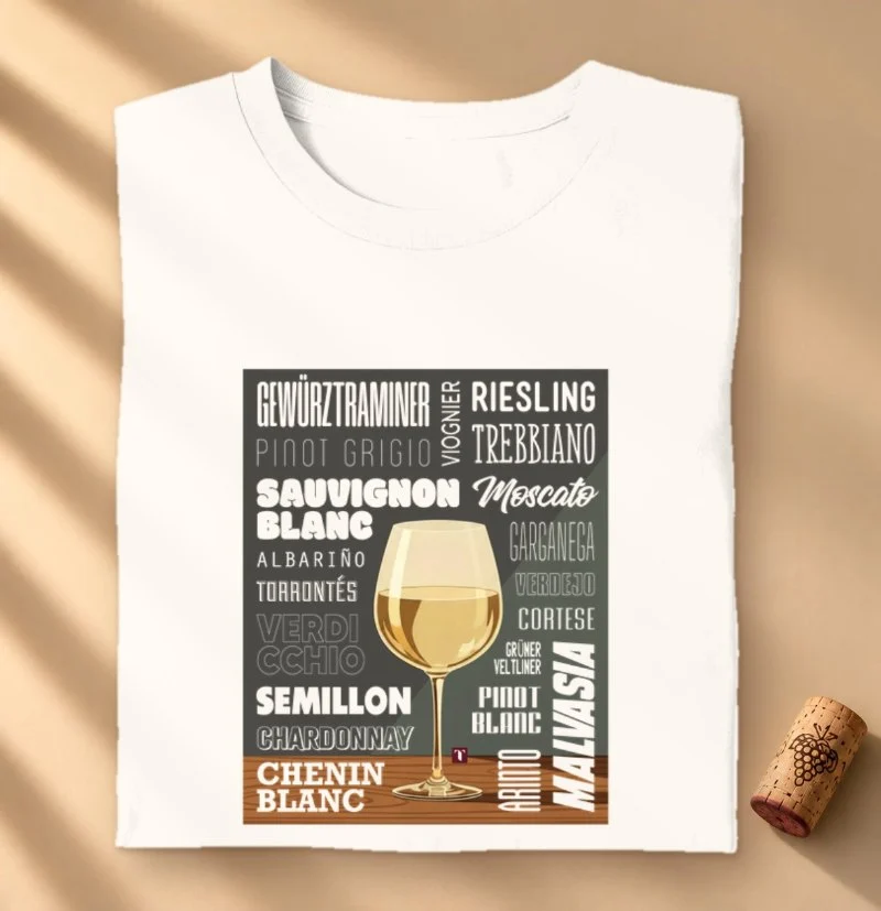 Camiseta Vinho - Uvas Brancas - Camiseta
