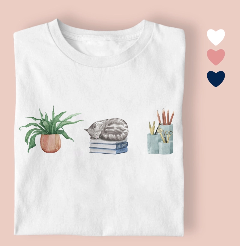 Camiseta Feminina Ilustrada lista Home