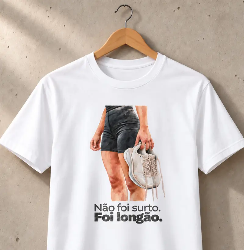 Não foi surto, foi longão - mulher - Camiseta