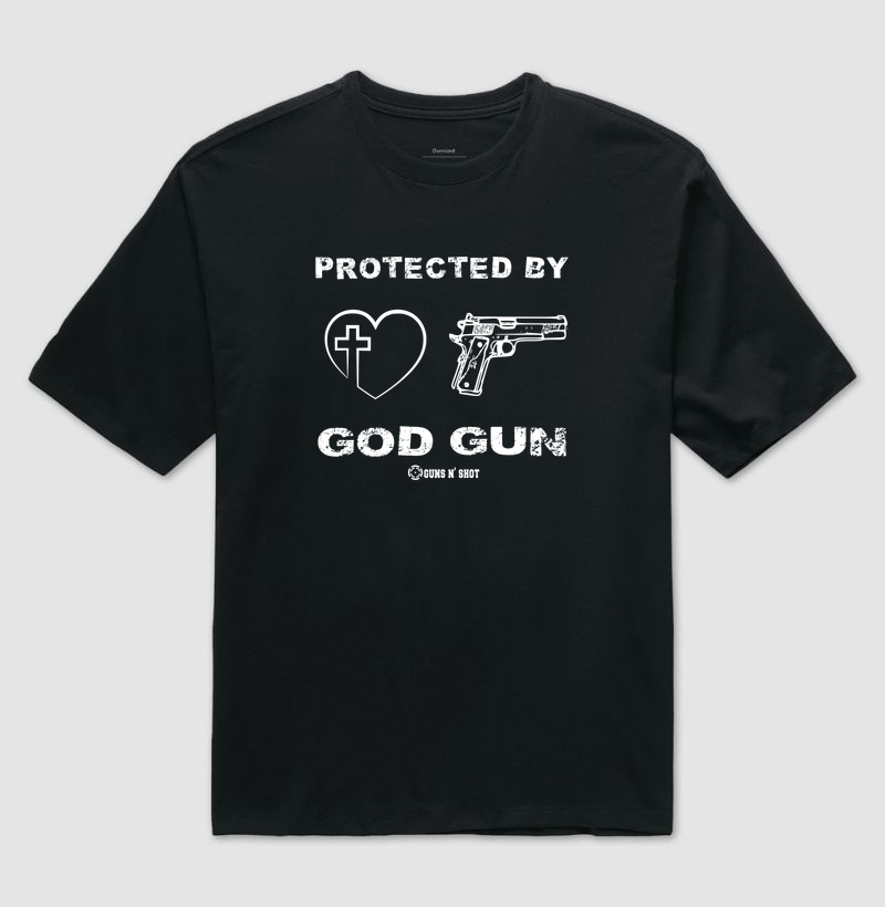 Protected by God Gun CAC Tiro Esportivo - Camiseta Oversized