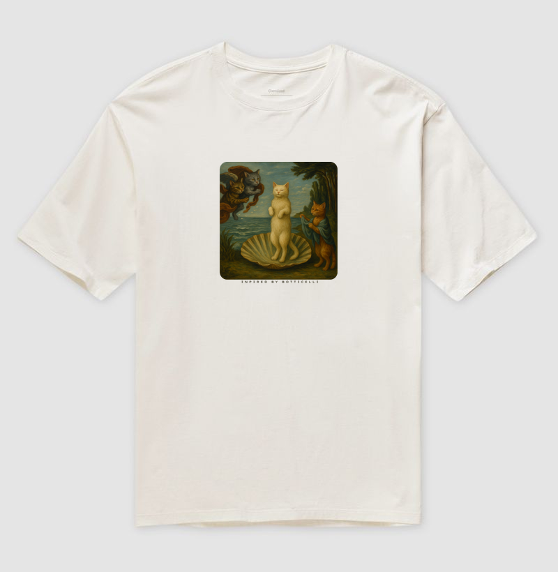 Camiseta O Nascimento da gatinha Vênus